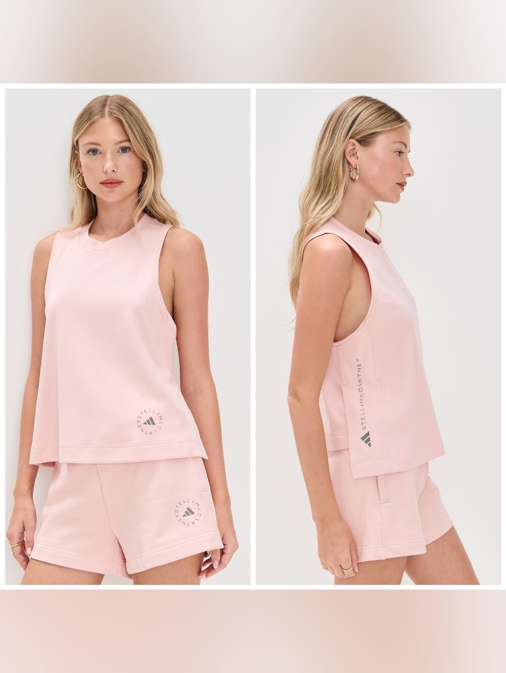 adidas by Stella McCartneyTank Pink Size Small, Side Slits Racer Back